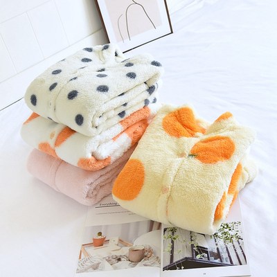 珊瑚绒睡衣女单件上衣秋冬加绒加厚长袖无领开衫保暖法兰绒家居服