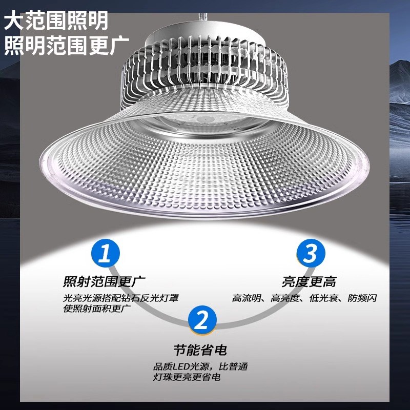 亚明超亮鳍片led工矿灯厂房吊灯工厂车间照明仓库灯100W150W200W