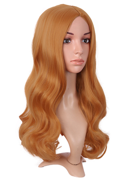 长卷发大波浪甜美可爱动漫cos中分刘海全头套金橙色Lolita假发女