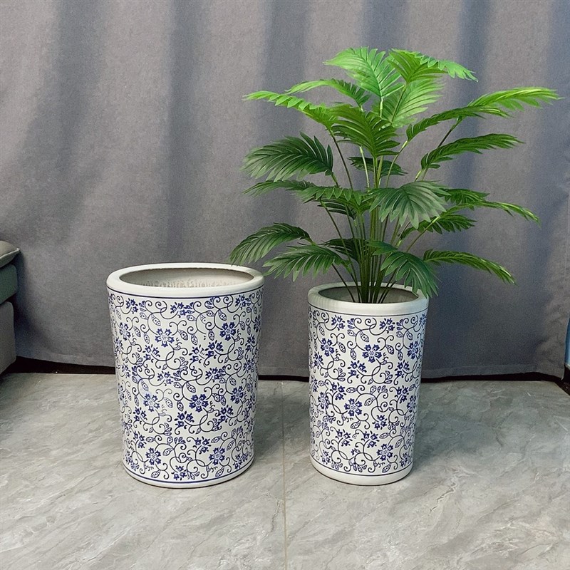 中国风青花瓷特大号陶瓷花盆个性仿古陶瓷客厅家用落地室外大花盆