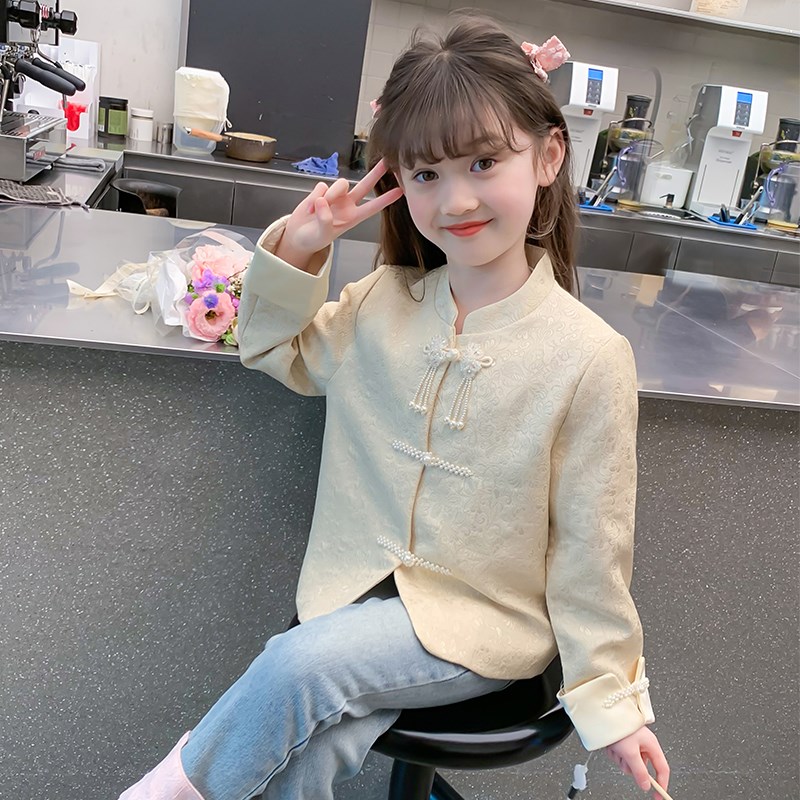 女童秋装2024新款儿童外套洋气中式国风汉服套装春秋季小女孩上衣