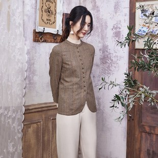 布符冬新款小个子流行休闲时尚中长款中国风上衣外套女洋气