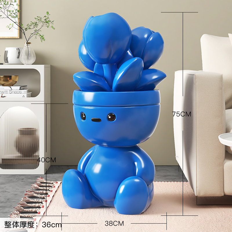 郁金香花盆大型落地客厅摆件家居饰品电视柜沙发旁边储物乔迁礼品