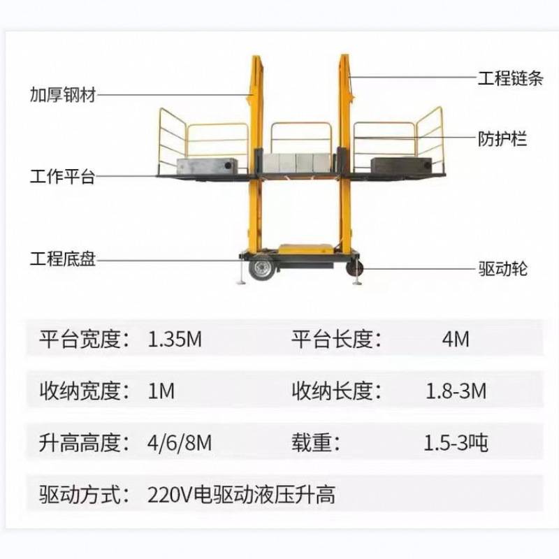 建筑工地砌墙砌砖升降机抹灰升降机电动脚手架 移动砌筑升降机
