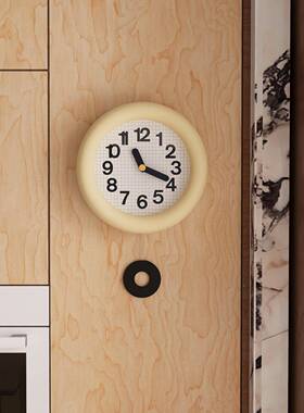 新款轻奢挂钟奶油表时NRM钟多巴胺个用复古挂表挂静音性家客厅钟