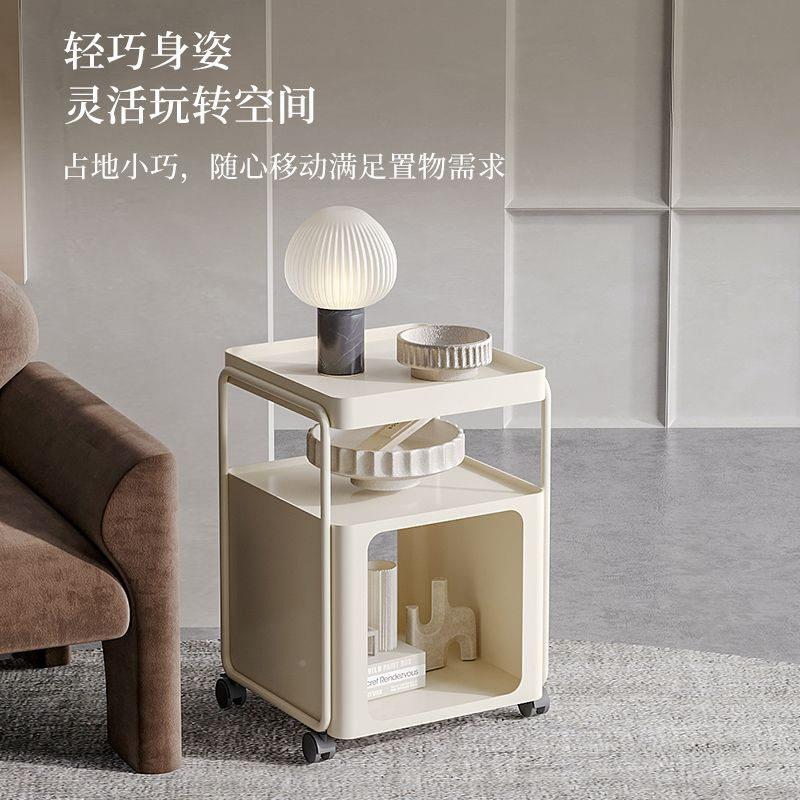 简约现可卧移491动边铁艺床头柜带轮床头置物架室边柜床侧柜小边