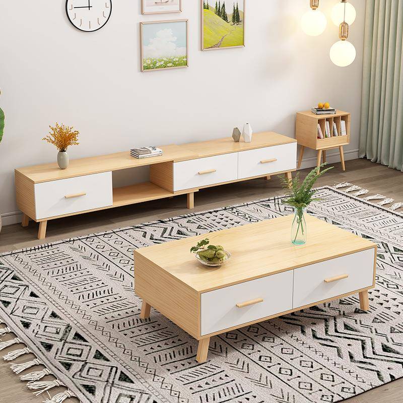 木实沙发茶865几户电视柜组中合小型现代式简约家用