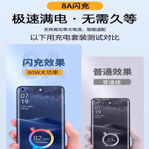 适r用vivoS19充电器头80快充vo闪充S19Po手机充电v器原i装套装s19eS1980W快充插头S19Pro超级闪充头加长线2米
