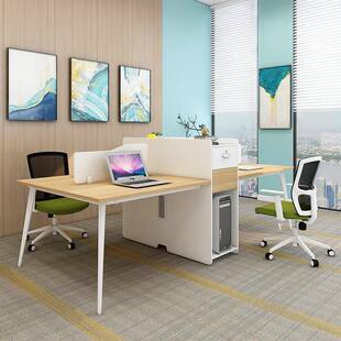 工办公XLO桌简约职现人代组合屏风卡座4人工作位四位员桌含员柜