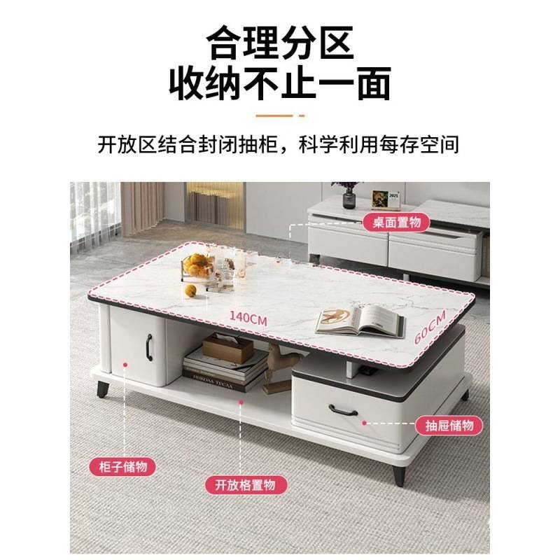 JZ茶几客厅家用轻奢简约现代小户型办公室茶台欧式钢化玻璃茶几桌
