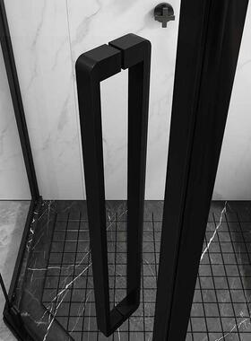 哑黑不锈钢玻IIX璃钻石形淋浴房浴现离代简室卫生约间干湿分防水