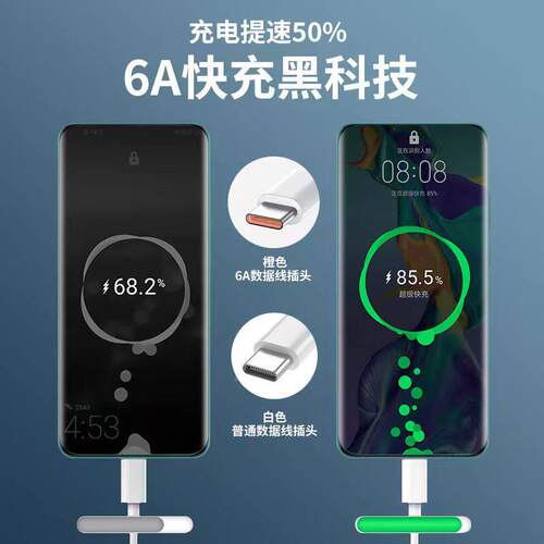 适用荣耀X40数据线66W线瓦超级快充荣耀0i手机快充线荣耀X40GT充电6Ac快充YG-100（线加长42米type-线max闪充
