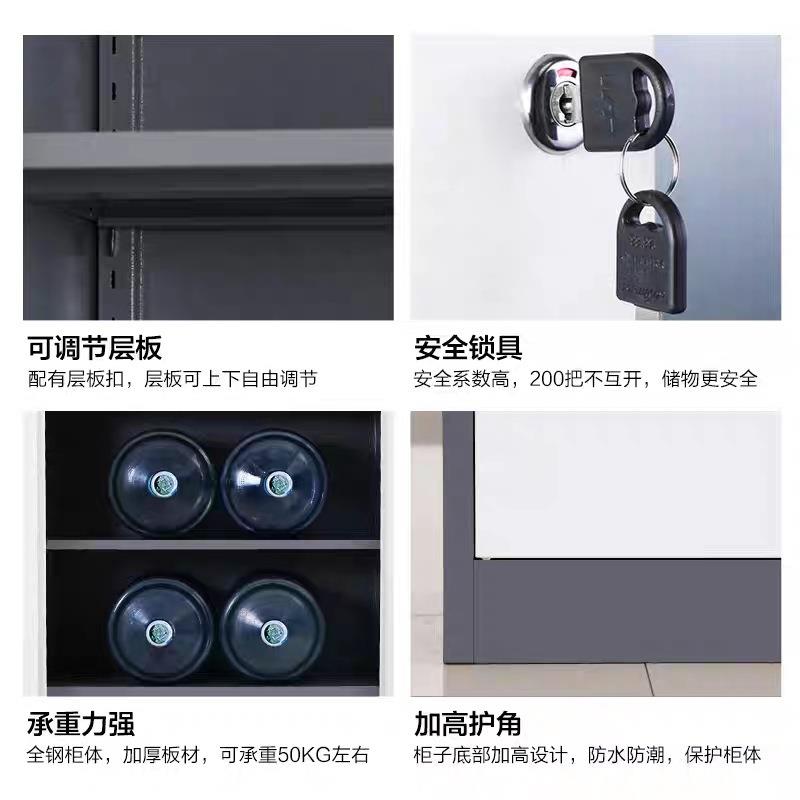 钢制套色文件柜财务凭证柜办公室资料柜档案柜家用带锁储物柜子