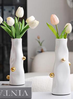 现代轻板房奢间插干花瓶意艺术装饰创品珠点花75137器桌面样售楼