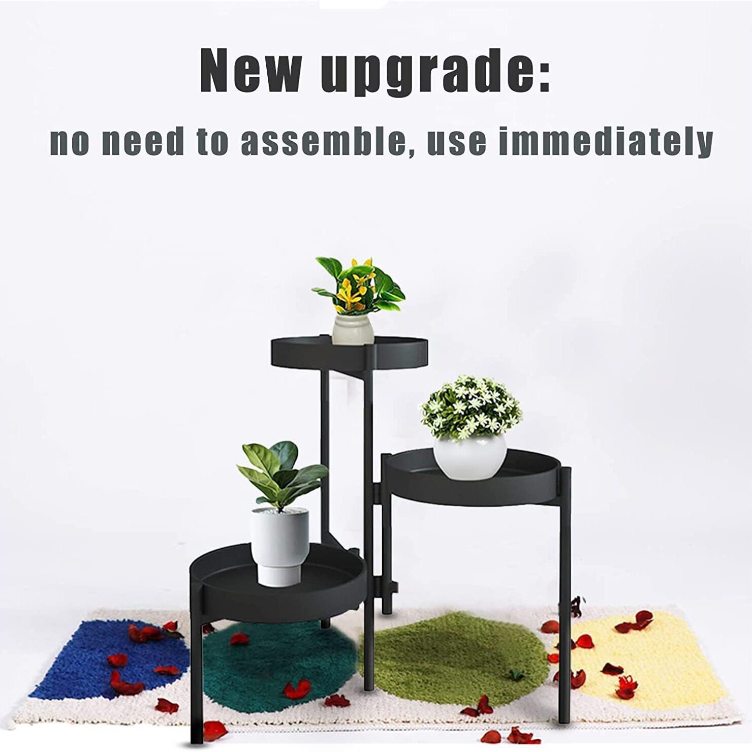 现代新品创意迷你坚固植物花架小型便利金属防锈植物架子不占空间
