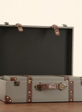 欧复古手提箱收式箱样板间衣子帽间衣橱桌面收纳纳盒道具FXZ箱装