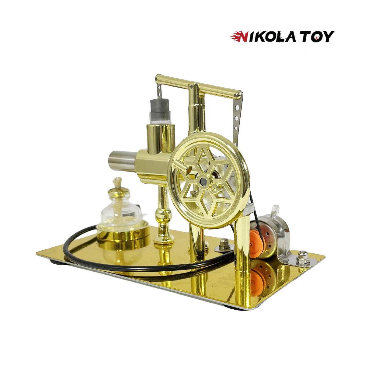NIKOLATY单斯特林发机引擎模型发电装缸置外燃热tlznlosd气O机模