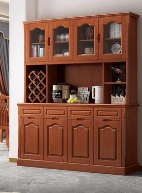 中式实木餐柜茶柜客水厅靠墙酒柜储物柜房厨碗柜餐厅备餐柜IZV边