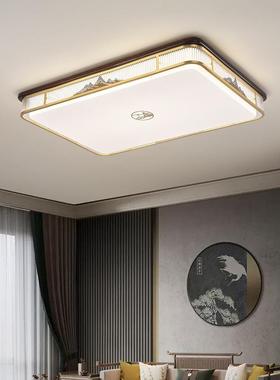 新中式客厅吸22702顶中灯国风餐厅书房灯现代大气木卧室家用灯乌