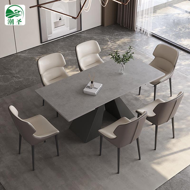 式岩板伸HNH家缩折叠餐现意代简约轻奢用中小户型多桌功能饭桌椅