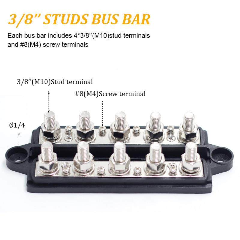 双大联汇流排M8电流3盒00A双排一体接线柱接线ZWP房车游艇汇线排