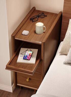 实木床头柜实柜木小型30分公极窄家用卧室20HOQ公分床窄边超夹缝