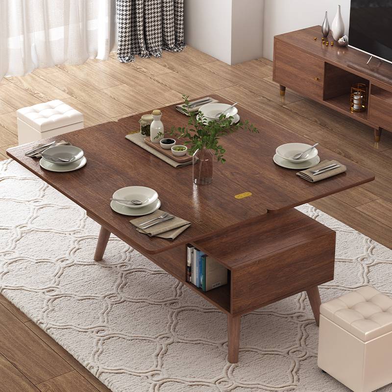 多功能升降茶几变餐桌两用一体折叠饭桌客厅小户型家用储物小