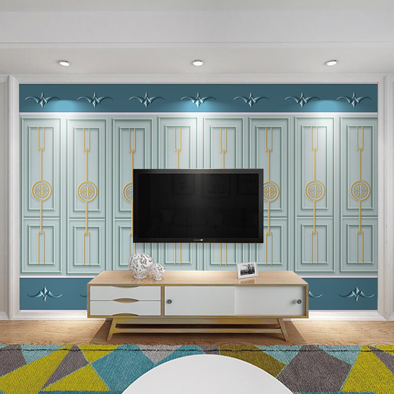 欧式电视背景墙壁纸8d立体客厅奢华大气防软包墙布卧室沙发影壁画