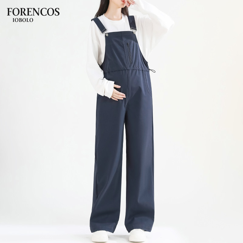 孕妇背带裤2024秋季新款x小个子宽松外穿时尚工装直筒背带长裤