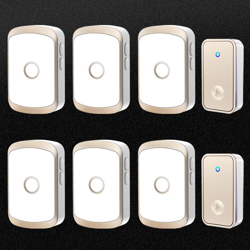 门铃无线家用远距离不用电x池二拖六自发电遥控无线门铃免电池