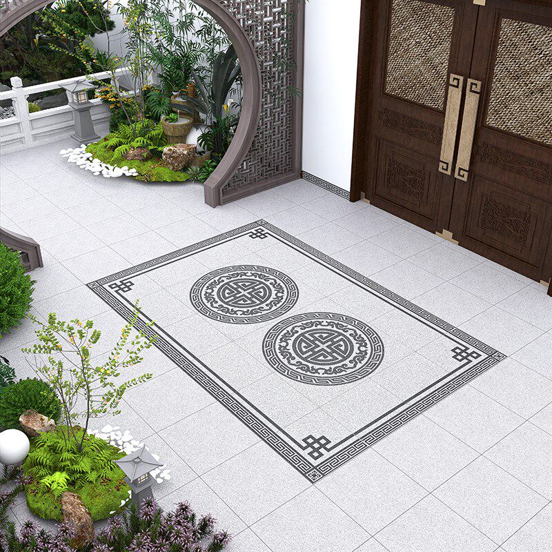 庭院砖18厚室外福禄图拼花地铺石石英砖现代中式院子花园露台瓷砖