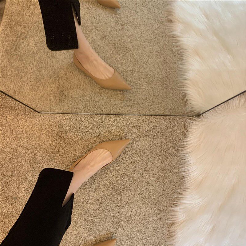 巨软!白色小皮鞋女英伦风日系低跟单鞋平底尖头浅口工作鞋软皮