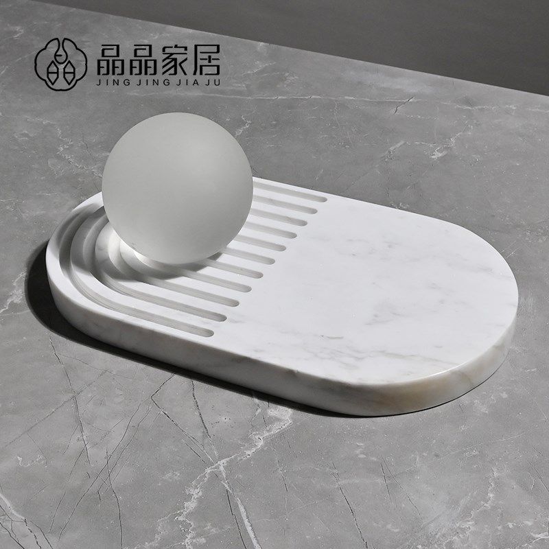 现代简约灰白色大理石托盘底座桌面家居饰品客厅茶桌酒店家具摆件,家居饰品,装饰摆件,淘宝优惠券,粉丝福利购,淘宝优惠卷