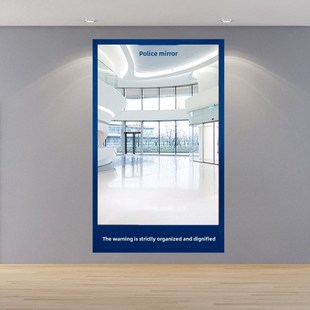 实木单位警容镜学校仪容镜挂墙军容镜贴墙公司大厅走廊风纪镜定制