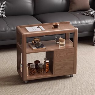 实木移动边几柜沙发侧边置物桌小户型家用客厅收纳小推车茶水柜