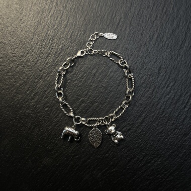 AvoStudio 复古手链-167 Trunk Prism象纹棱链男女复古手链