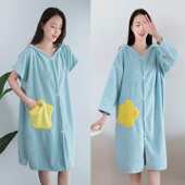 浴巾女可穿可裹巾家用非纯棉全棉吸水洗澡斗篷浴袍式 浴裙2023新款