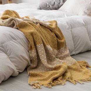 全棉流苏针织毛线毯子办公室午睡沙发毛巾毯披肩盖毯纯棉单人毛毯