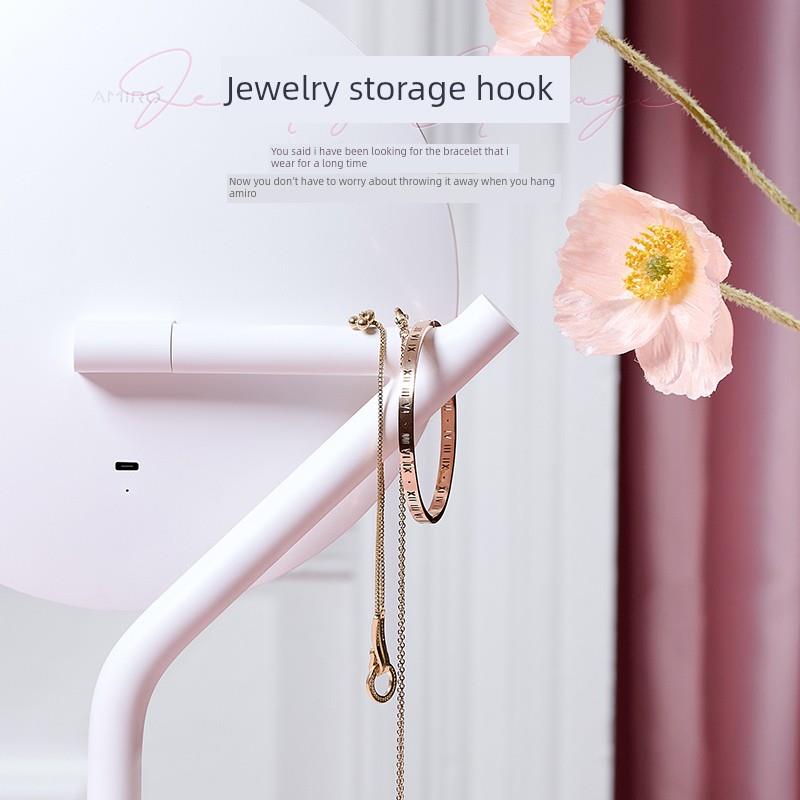 Amiro找光化妆镜迷你桌面Led光填充光便携式桌面镜子化妆高清发光