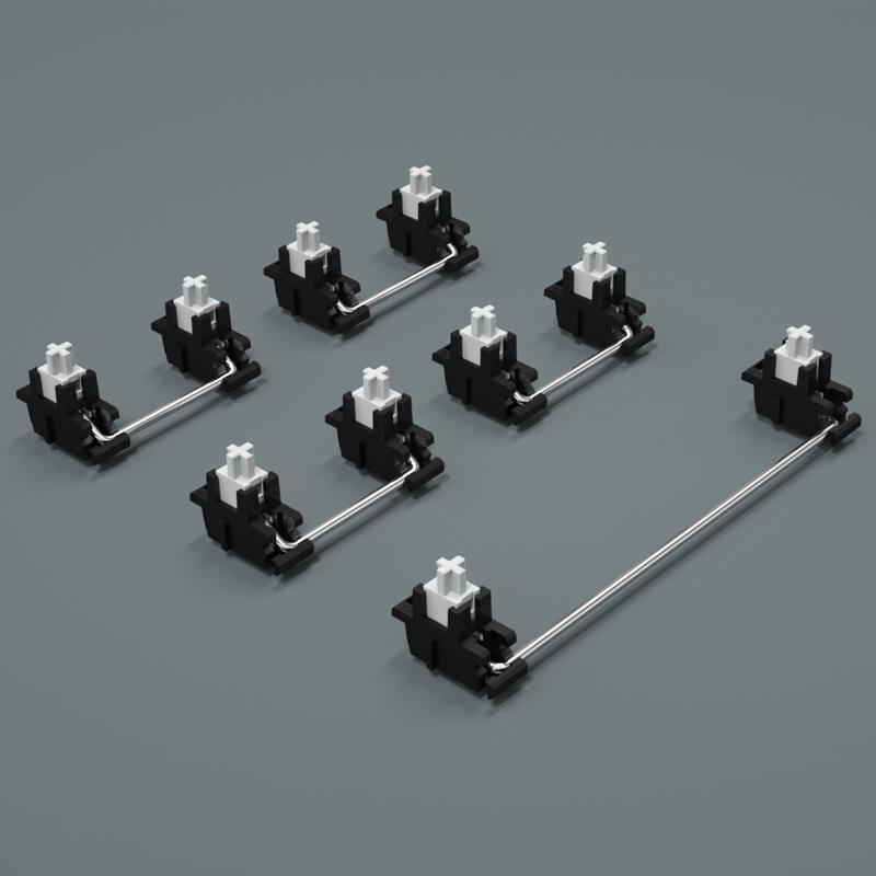 GATERON佳达隆钢板凡客银拾光白卫星轴镀银钢丝机械键盘配件