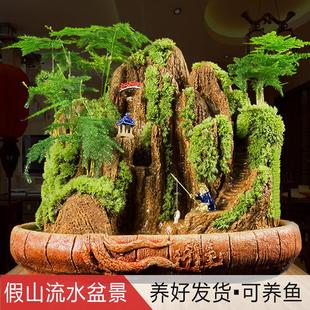 吸水假山石盆景上水造景石植物绿植石头原天然流水鱼缸装饰小摆件