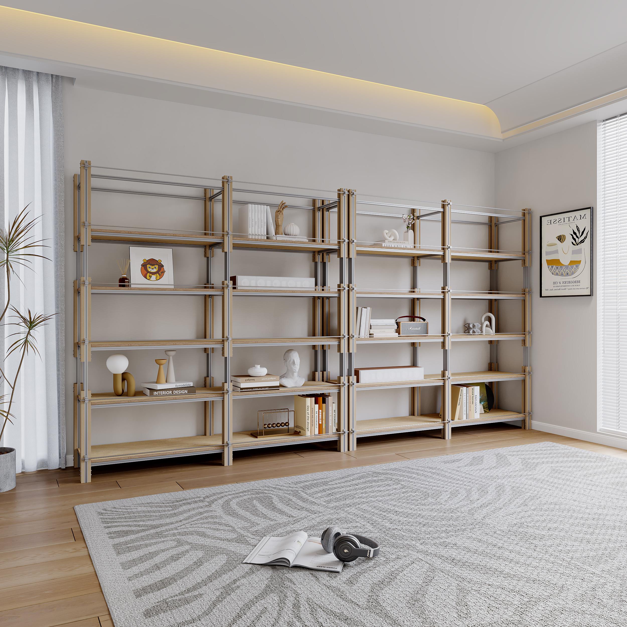 简约现代货架置物架落地多层收纳层架家用客厅置物架办公室展示架