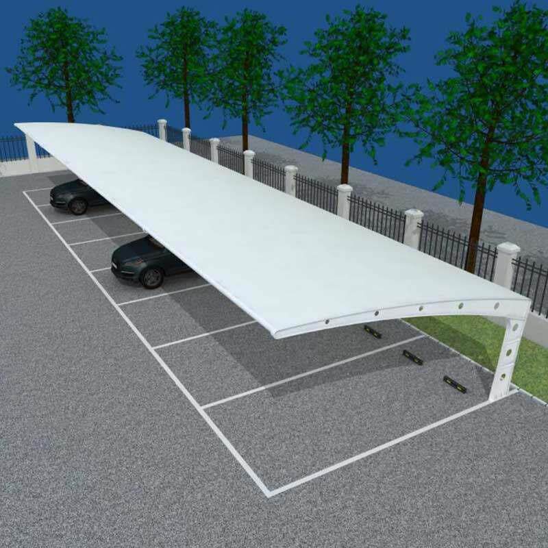 膜结构车棚钢结构停车棚拉伸膜汽车遮阳篷社区自行车遮阳篷新样式