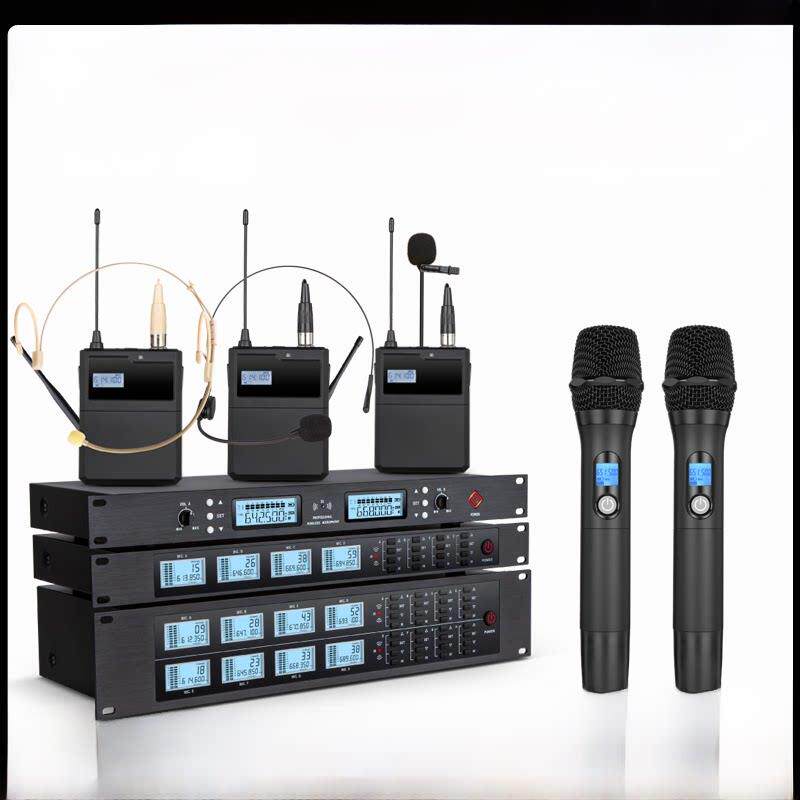 斯文迪一拖四无线话筒耳麦头戴U段八胸麦领夹式舞台演出二麦克风