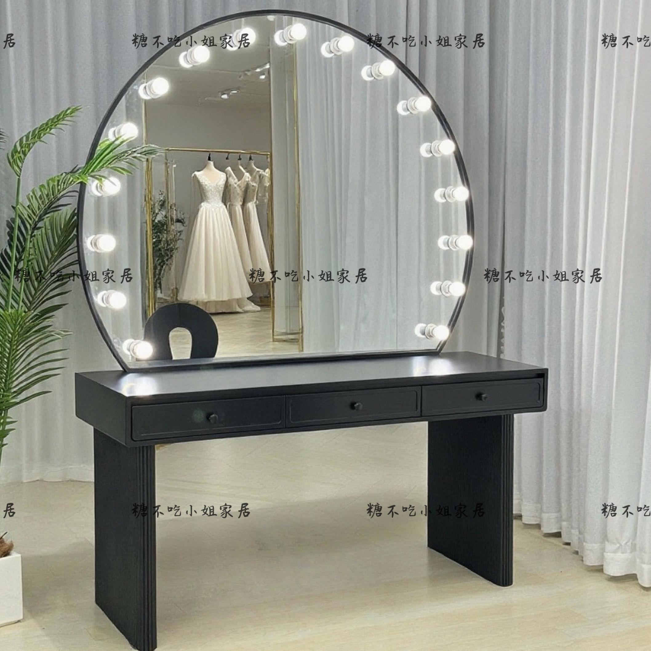 超大影楼婚纱店专业化妆台带灯美容院彩妆化妆师专用工作室梳妆台