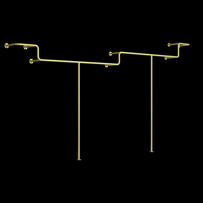 服装店展示架上墙挂衣架女装壁挂式衣服挂架童装靠墙金色侧挂货架