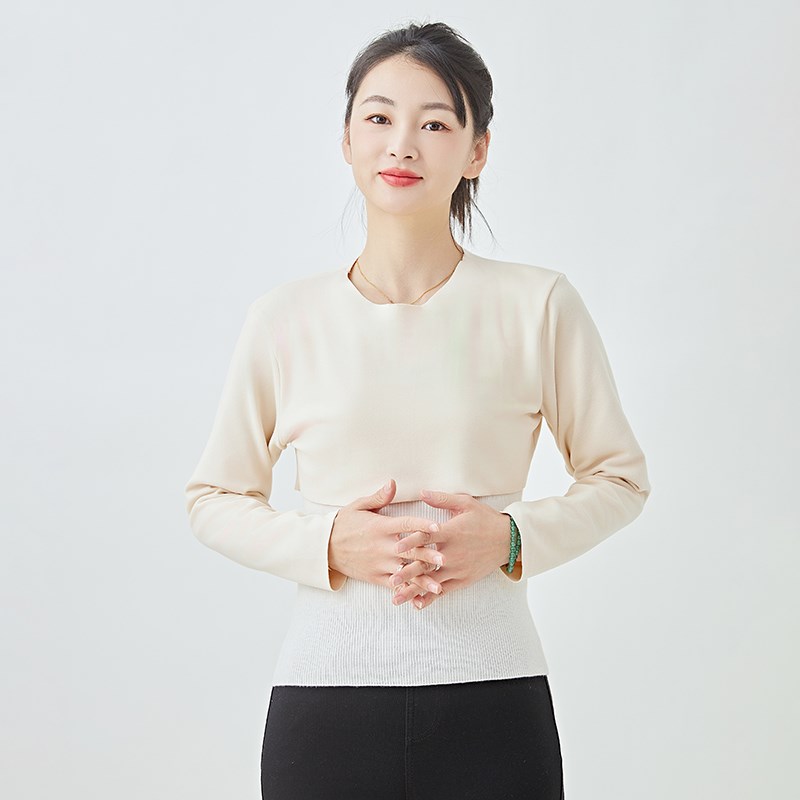 四季德绒长袖保暖衣男女睡觉防寒打底衫保暖肩膀护肩双面磨毛上衣