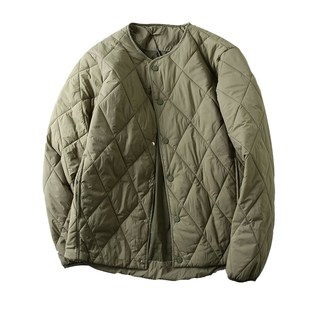 意式轻奢!简约叠穿!秋冬山系户外菱形格保暖棉衣男无领棉服外套