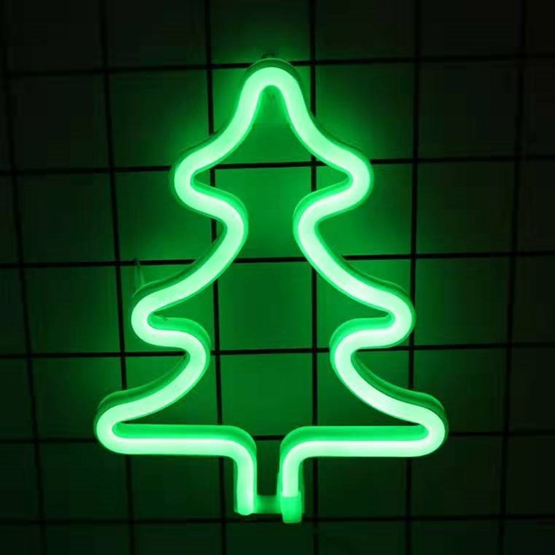 植物装饰灯绿植造型灯usb电池两用仙人掌椰树樱桃霓虹灯酒吧活动