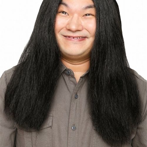 表演假发花白假发头套演出道具中老年白色长直发发套奶奶花白直发